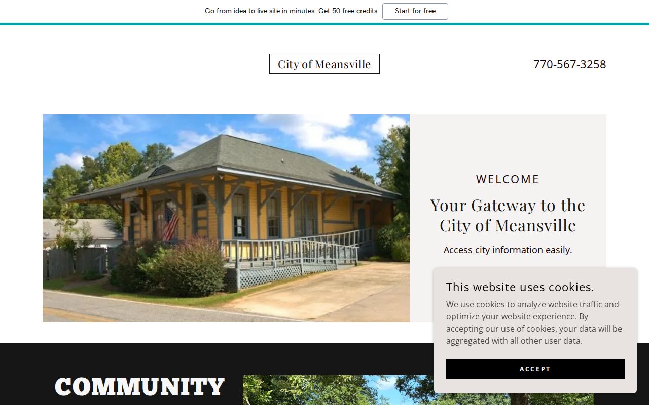 Meansville docket search and City Hall clerk contact