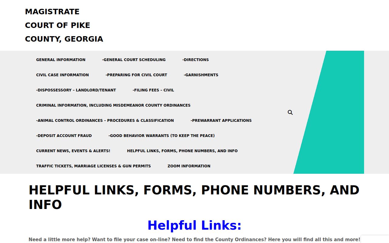 Pike County criminal docket no State Court notice