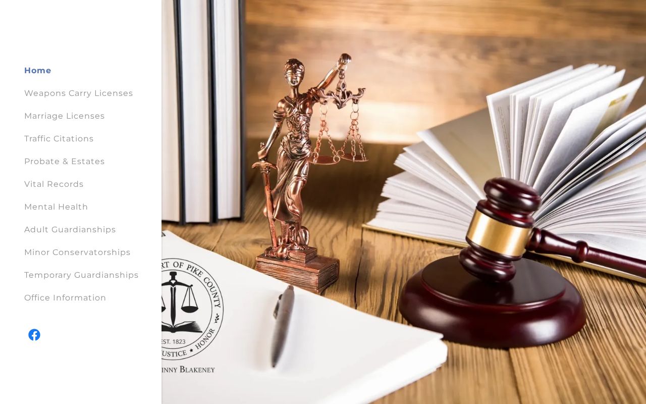 Pike County Probate Court official home page and record access entry